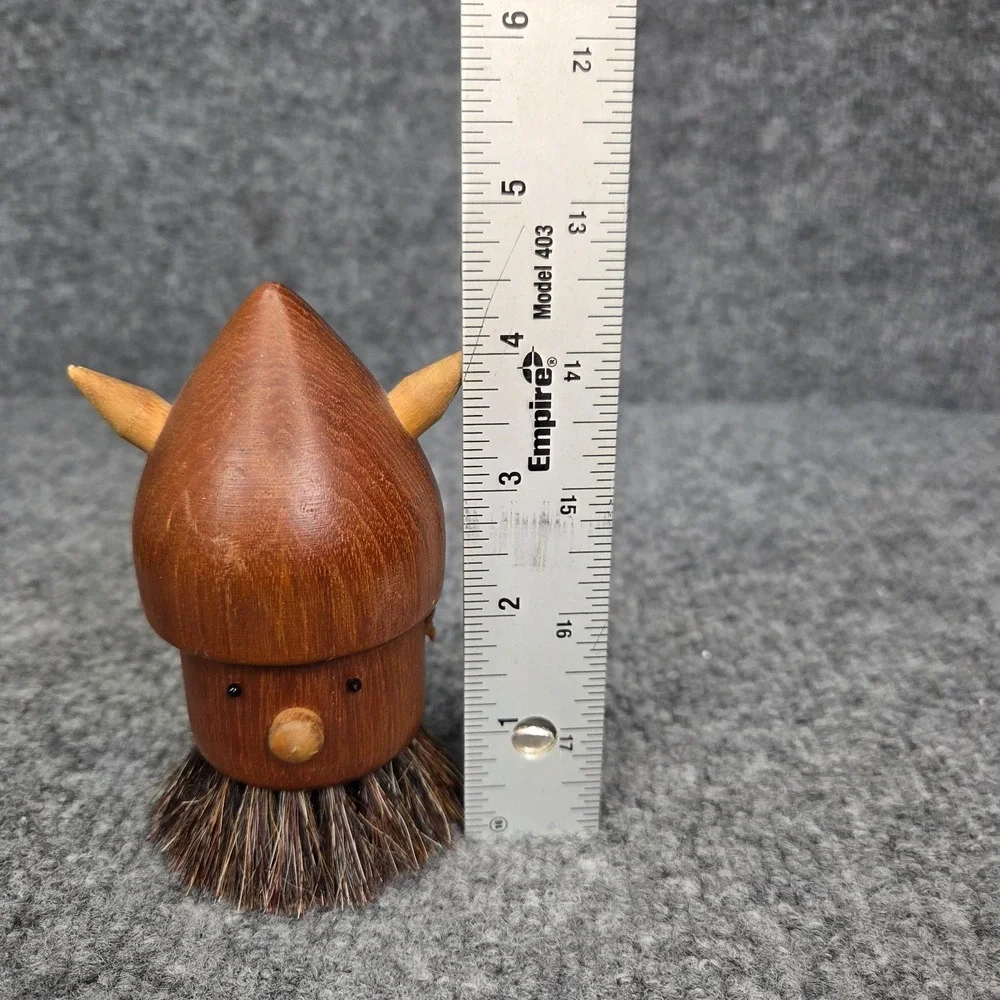 Vintage MCM Teak Wood Scandinavian Danish Viking Brush For Clothes Shoes Etc